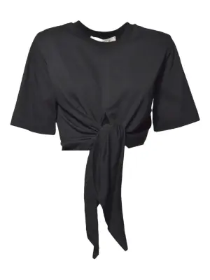 Топ с короткими рукавами и узлом