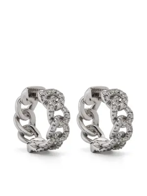 Серьги-кольца из белого золота с бриллиантами