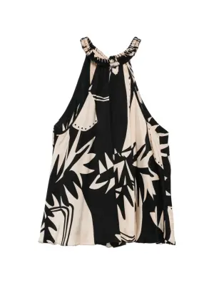 Топ с вырезом халтер и цветочным принтом