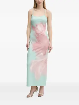 Платье миди с цветочным принтом