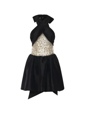 Мини-платье с перекрещивающимися бретелями