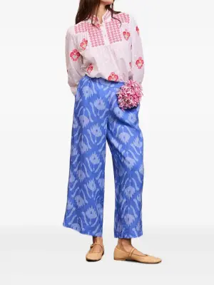 Льняные брюки-палаццо