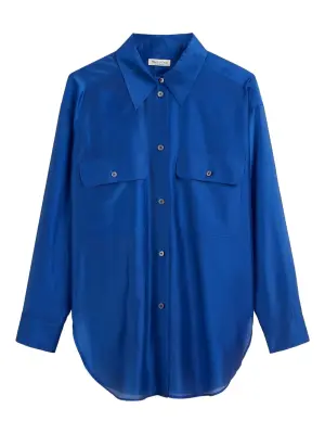 рубашка на пуговицах с накладными карманами
